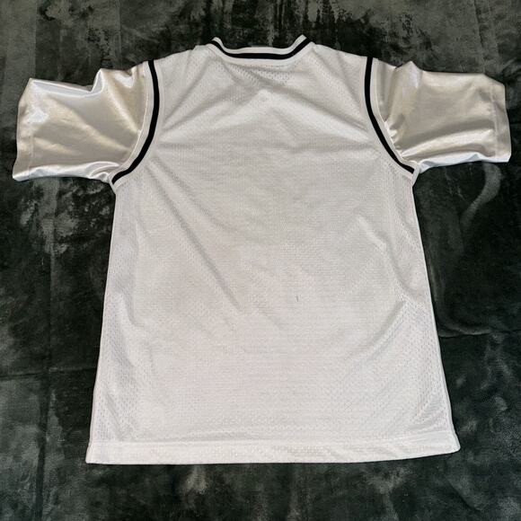 Nike Basketball Jersey Youth Large 14-16 White V-Neck Short Sleeve Pullover - Picture 2 of 6